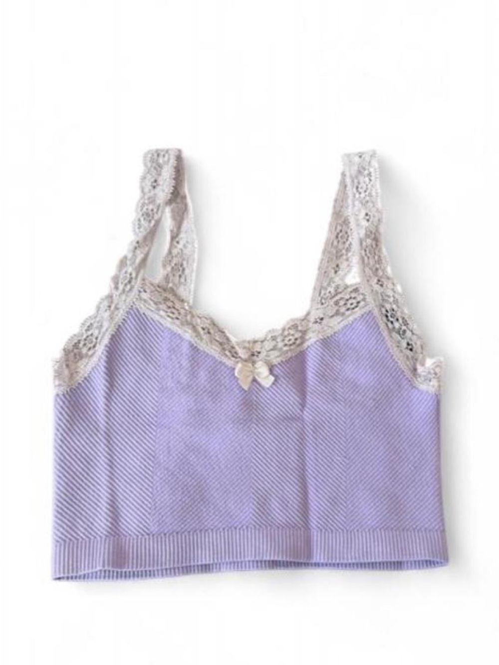 Urban Outfitters Ribbed Lace Trim Seamless Bralette Tank